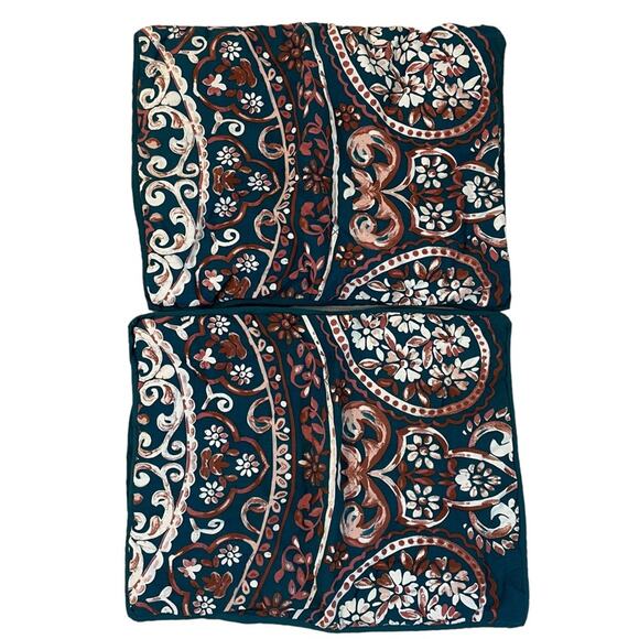 Target Opalhouse Pillow Standard Shams Set 2 Pillowcases Quilted Paisley Teal - Picture 1 of 5